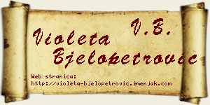 Violeta Bjelopetrović vizit kartica